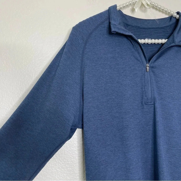 Zyia Mens Navy ZZZ Comfy 1/4 Zip Pullover Sweatshirt Top Size Large - Picture 5 of 13